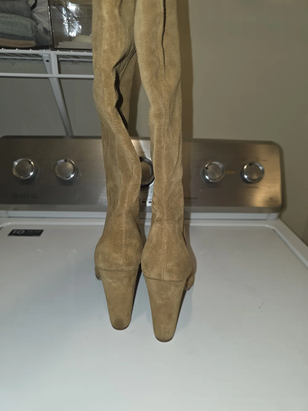 Steve Madden Camel Suede Over-the-Knee Block Heel Boots